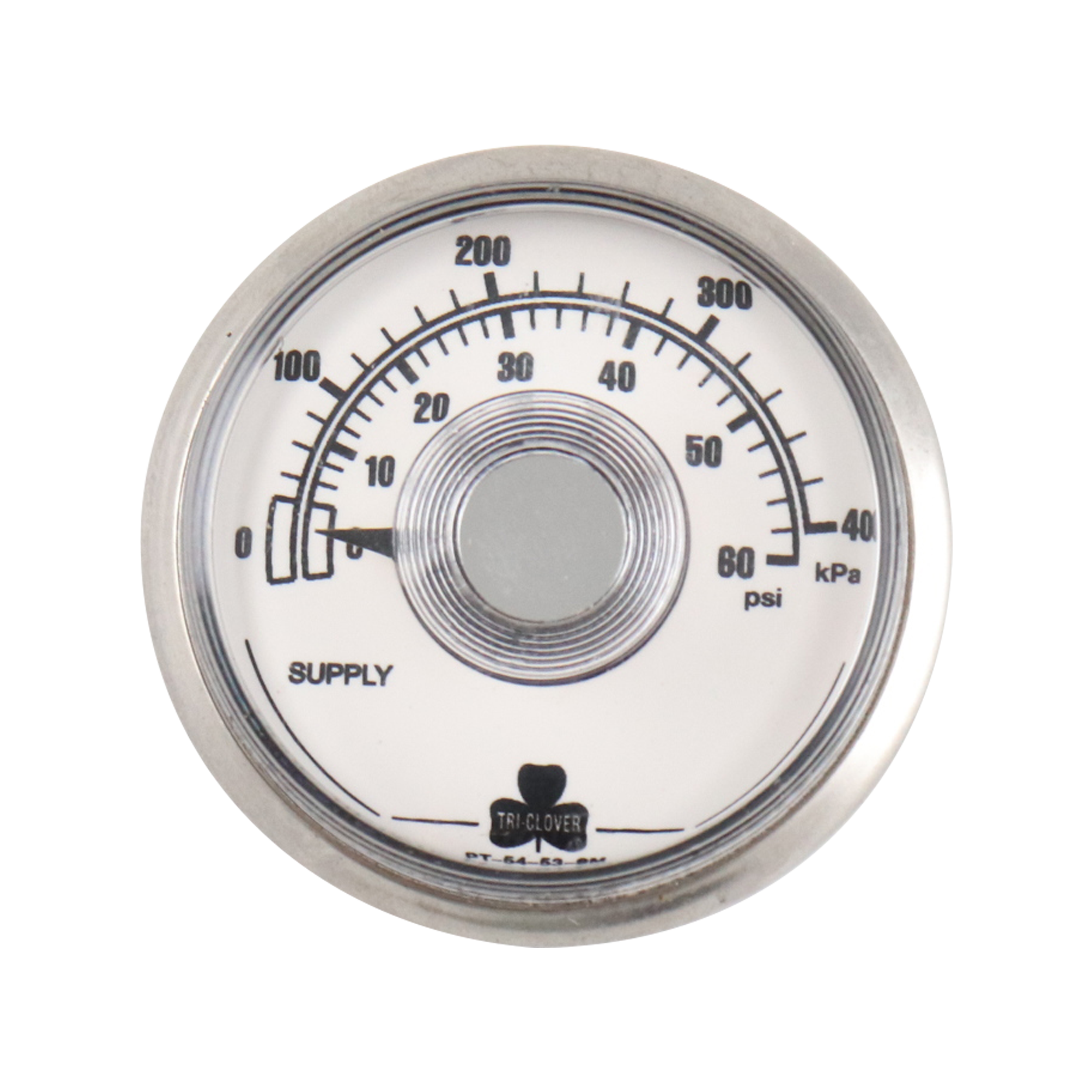 Supply Gauge, 0-60 PSI range, designed for level control applications.