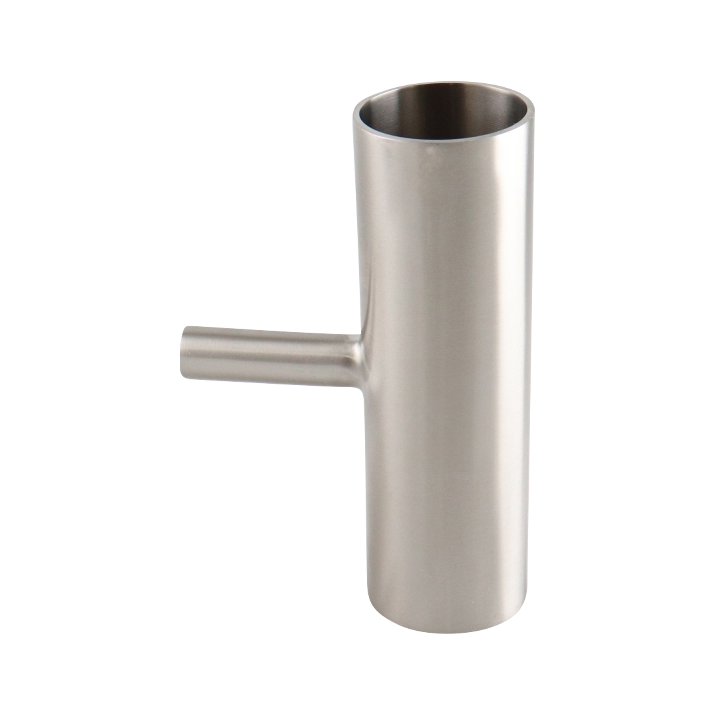 reducing tee, 1.5-inch x 0.5-inch butt-weld, made from 316L stainless steel, with 20RA interior and 32RA exterior surface finish, SF1 BPE compliant