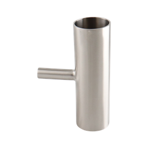 reducing tee, 1.5-inch x 0.5-inch butt-weld, made from 316L stainless steel, with 20RA interior and 32RA exterior surface finish, SF1 BPE compliant