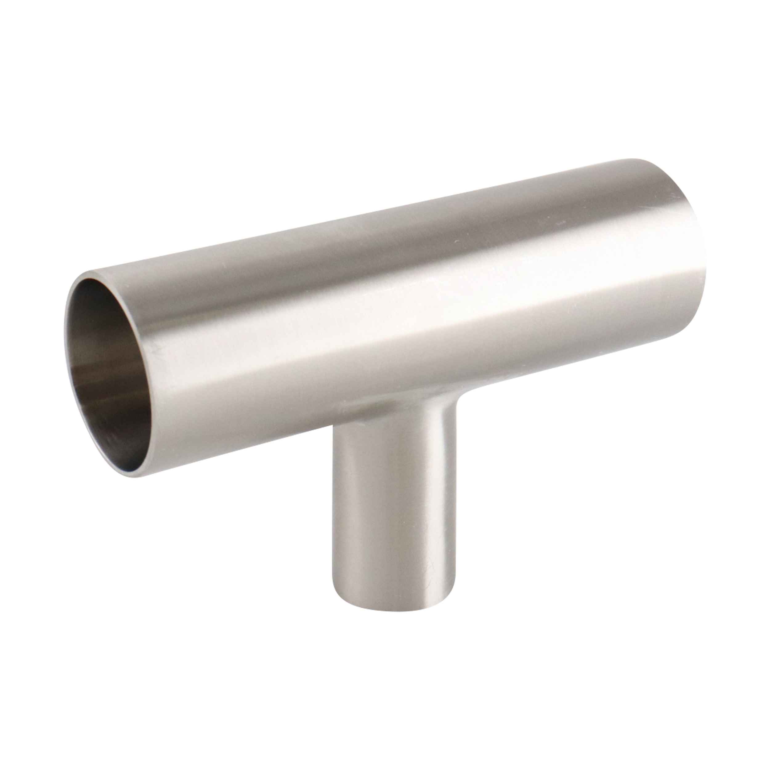 Reducing tee, 1.5-inch by 1-inch butt weld connection, made of 304 stainless steel, with a 32RA inner diameter and outer diameter finish.