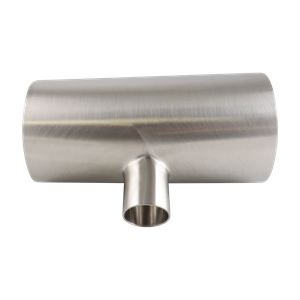 reducing tee, 4-inch x 1.5-inch butt-weld, made from 304 stainless steel, with 32RA interior and exterior surface finish