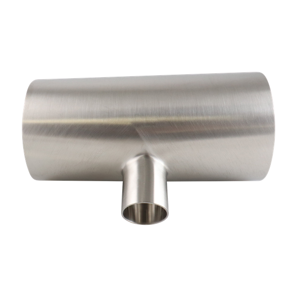 reducing tee, 4-inch x 1.5-inch butt-weld, made from 304 stainless steel, with 32RA interior and exterior surface finish