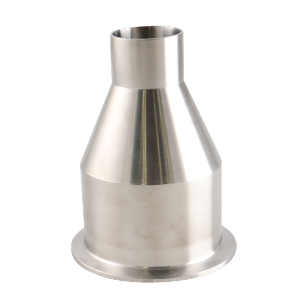 Concentric reducer 3x1.5 tri-clamp x butt weld 316L 4.75" OAL 20Ra inner diameter 32Ra outer diameter BPE SF1