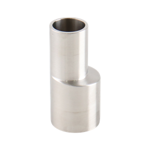eccentric reducer, 1-inch x 0.75-inch butt-weld, made from 316L stainless steel, with 2.125-inch overall length, 20RA interior, and 32RA exterior surface finish, SF1 BPE compliant