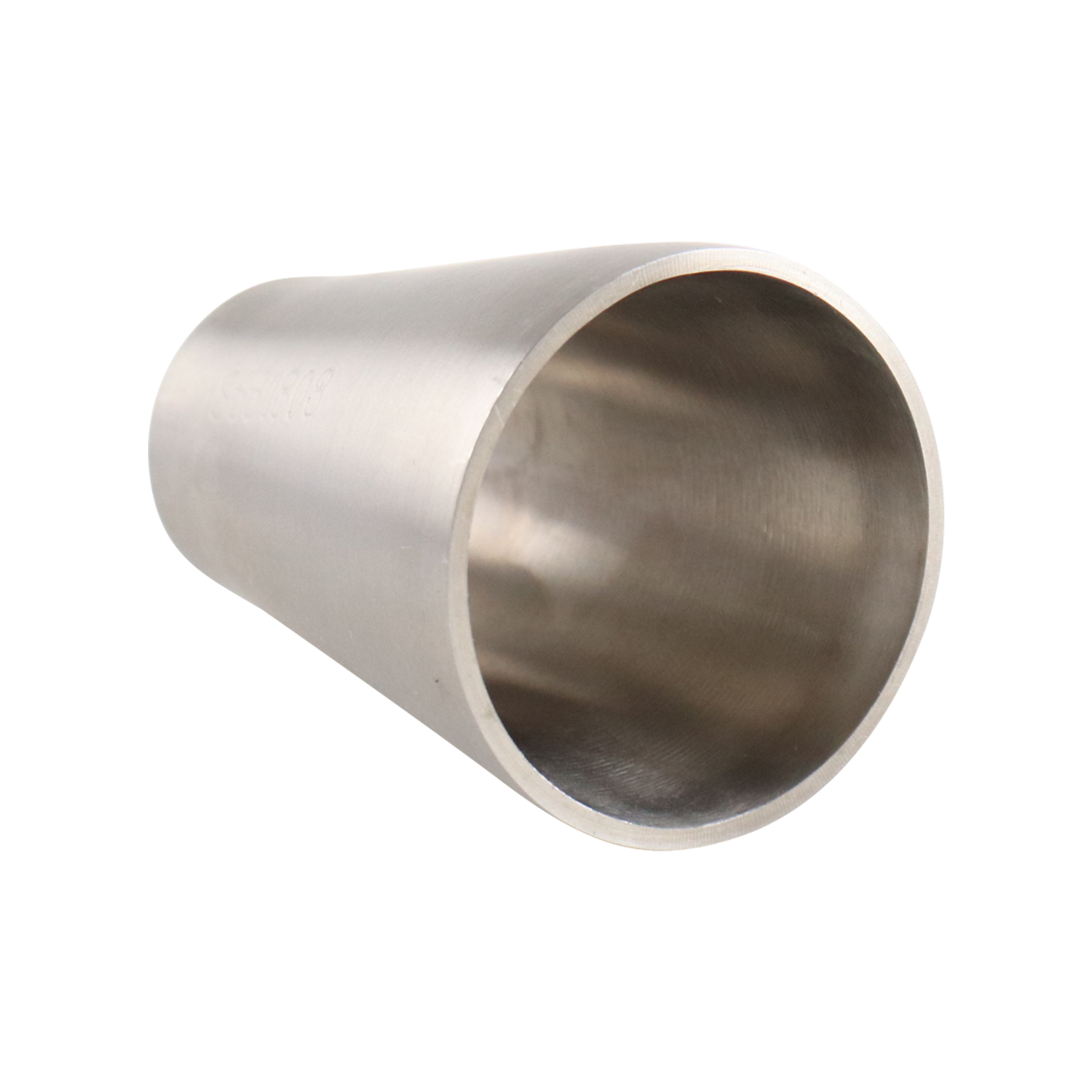 concentric reducer, 1.5-inch x 1-inch butt-weld, made from 316L stainless steel, with 2-inch overall length and 32RA interior and exterior surface finish
