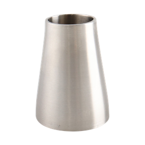 concentric reducer, 1.5-inch x 1-inch butt-weld, made from 304 stainless steel, with 2-inch overall length and 32RA interior and exterior surface finish
