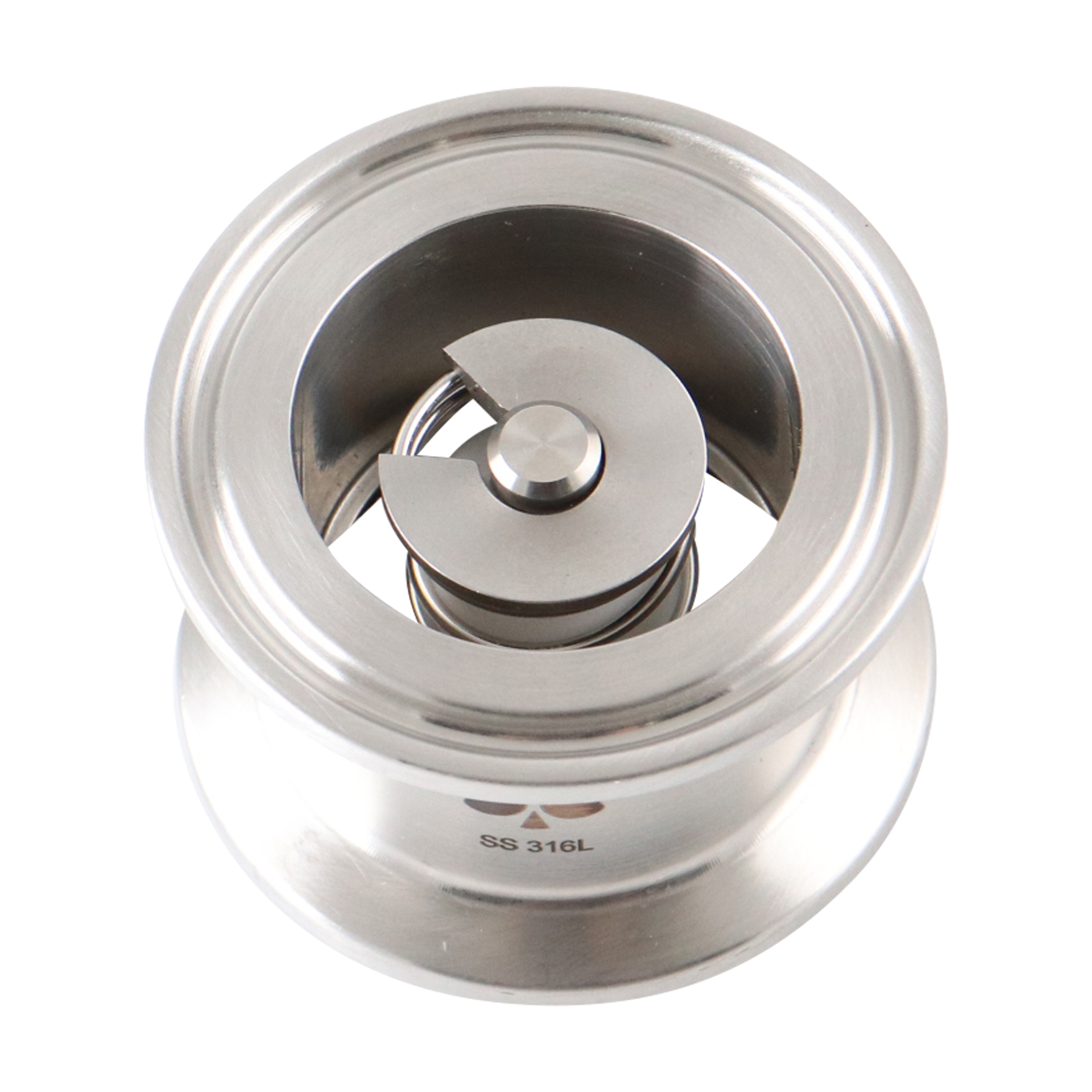 Air blow check valve body assembly for 1.5-inch tri-clamp connections, with no air connection, made of EPDM material.