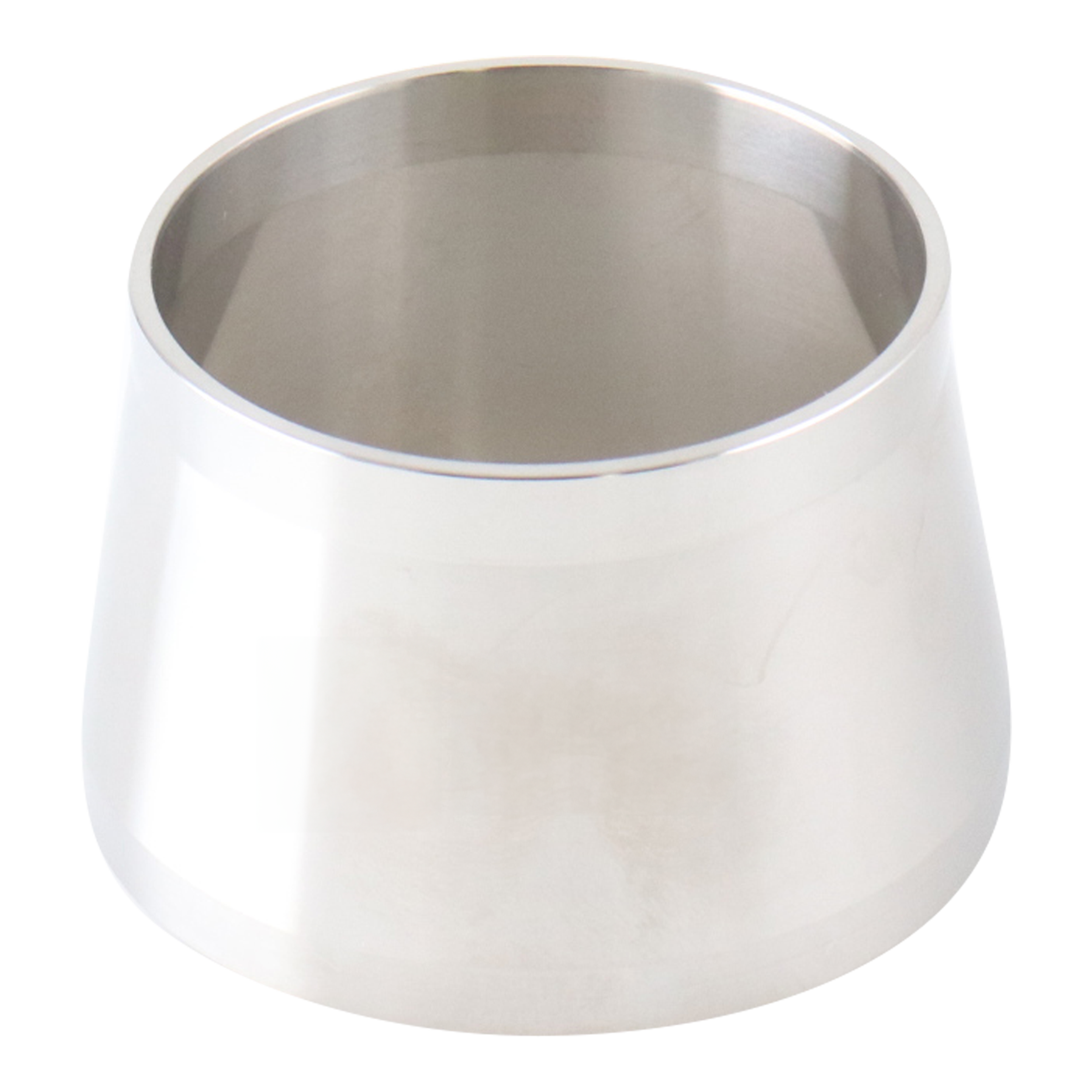 Adapter, 2-inch Schedule 40 pipe to 2-inch butt weld tube, made of 316L stainless steel, with a 1.5-inch overall length.