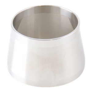 Adapter, 2-inch Schedule 40 pipe to 2-inch butt weld tube, made of 316L stainless steel, with a 1.5-inch overall length.
