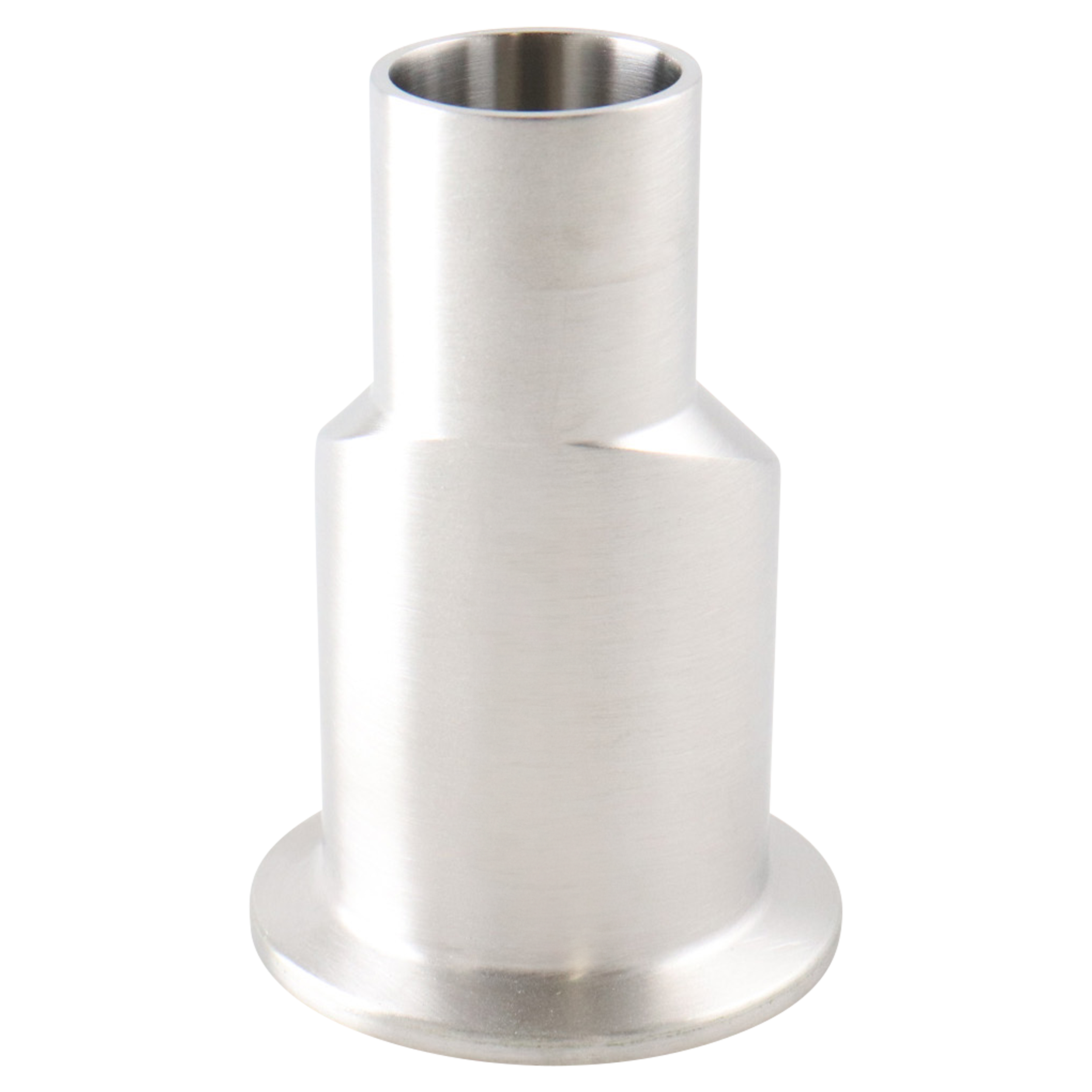 Eccentric Reducer, 1.5x1-inch, with a tri-clamp x butt weld connection, made of 316L stainless steel, 3-inch overall length, with a 20RA inner diameter and 32RA outer diameter, compliant with SF1 BPE standards.