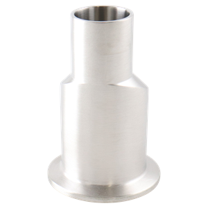 Eccentric Reducer, 1.5x1-inch, with a tri-clamp x butt weld connection, made of 316L stainless steel, 3-inch overall length, with a 20RA inner diameter and 32RA outer diameter, compliant with SF1 BPE standards.