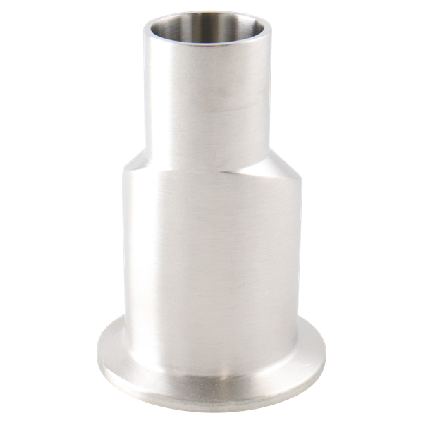 Eccentric Reducer, 1.5x1-inch, with a tri-clamp x butt weld connection, made of 316L stainless steel, 3-inch overall length, with a 20RA inner diameter and 32RA outer diameter, compliant with SF1 BPE standards.