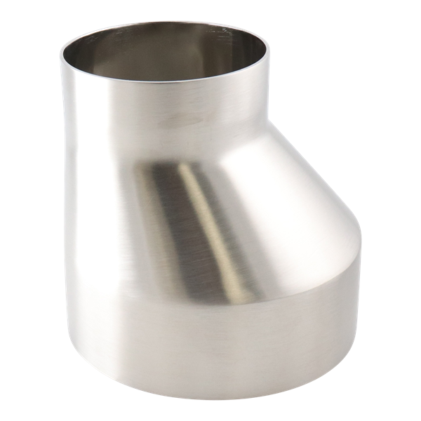 Eccentric reducer 6x4 butt weld 316l 5.625" overall length 15Ra electropolished inner diameter 32Ra outer diameter BPE SF4