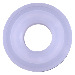 Poly bolted valve seat for Wilden pumps, designed for hygienic systems.