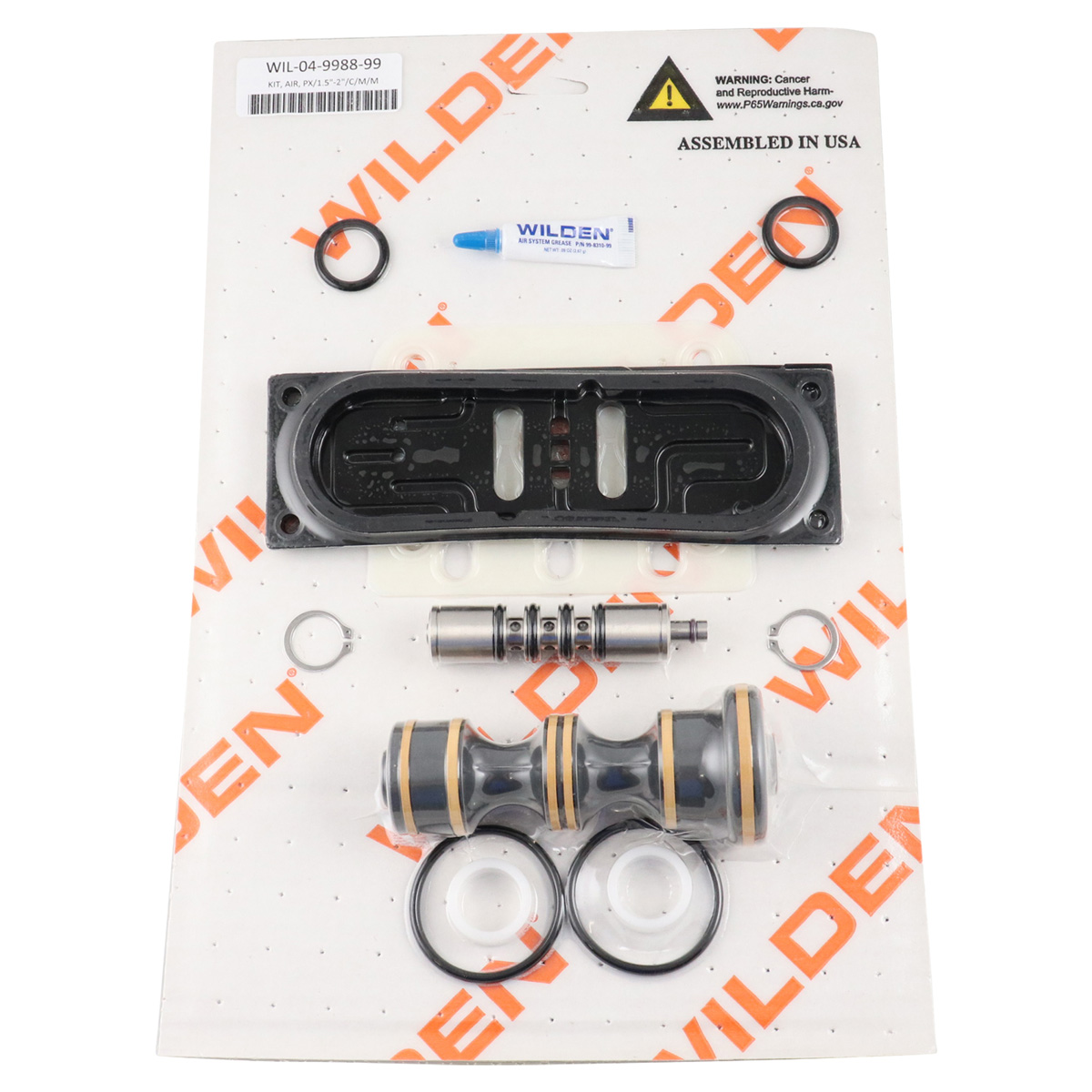 repair kit for air-operated 1.5-inch and 2-inch Wilden pumps, combo metal construction