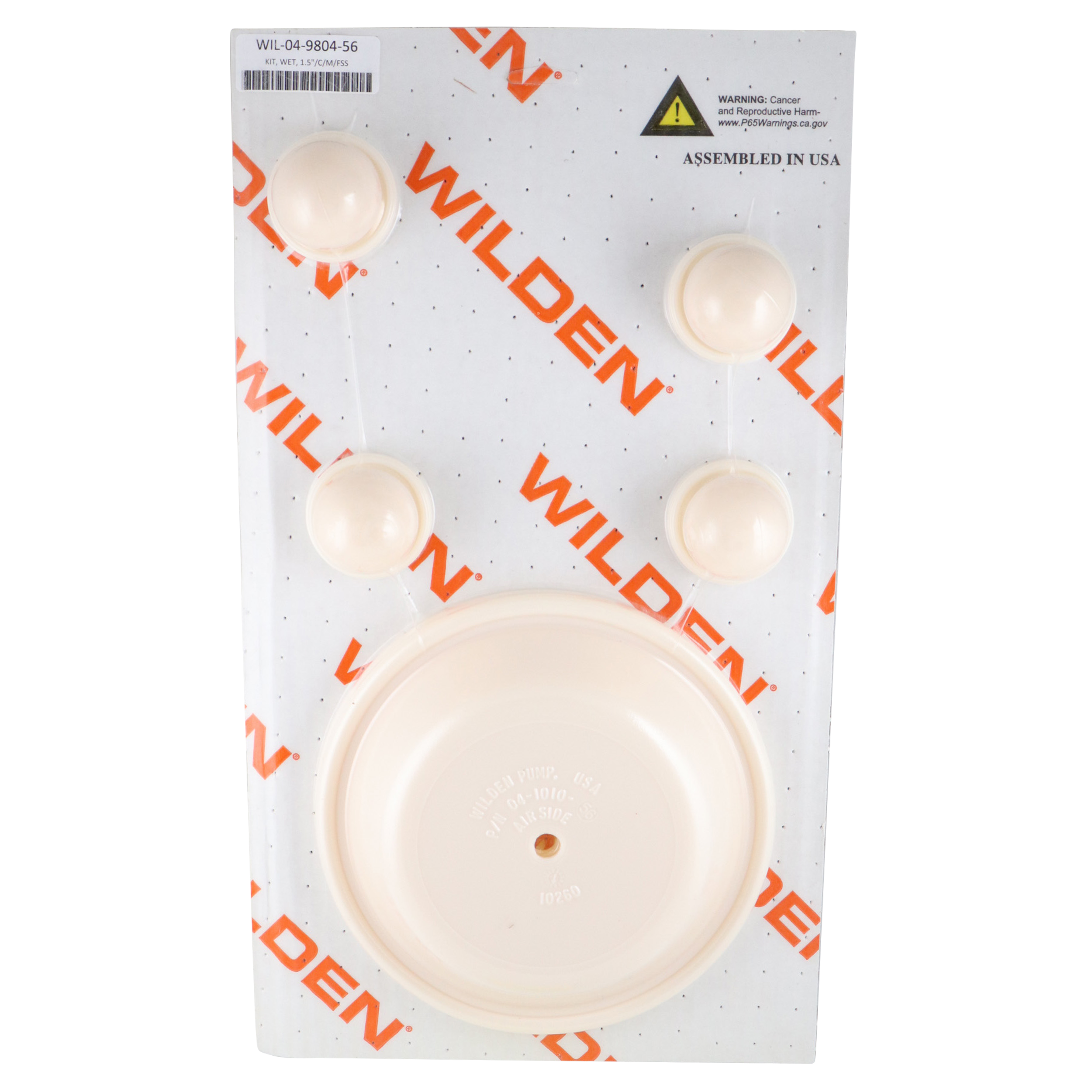 Wet repair kit for 1.5-inch pumps, compatible with combo metal and Saniflex materials, by Wilden.