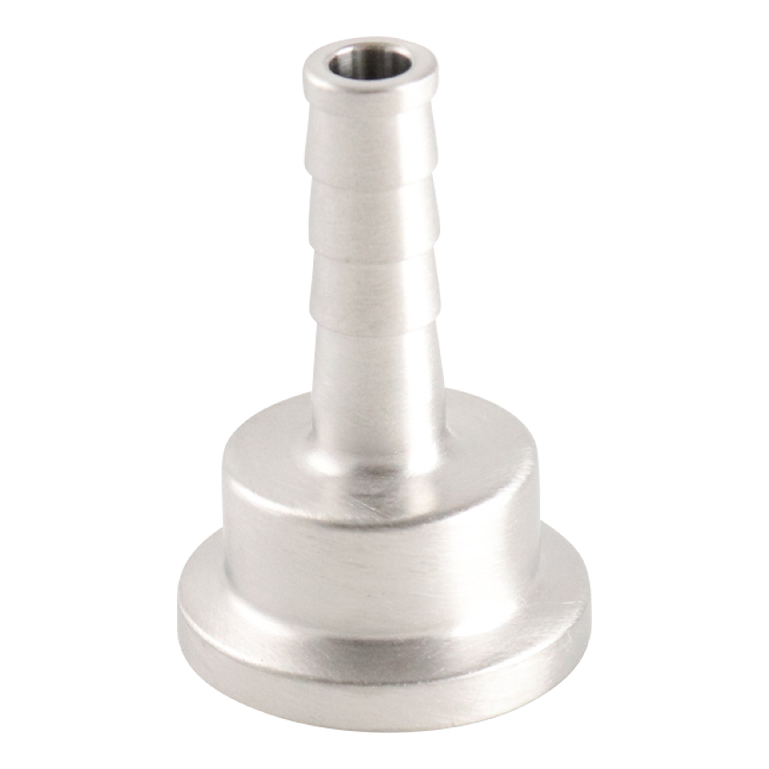 Hose barb adapter 0.75" tri-clamp x 0.25" hose barb 316L with 20ra inner diameter 32ra outer diameter finish