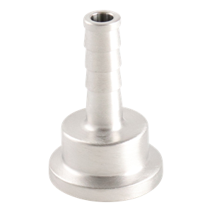 Hose barb adapter 0.75" tri-clamp x 0.25" hose barb 316L with 20ra inner diameter 32ra outer diameter finish