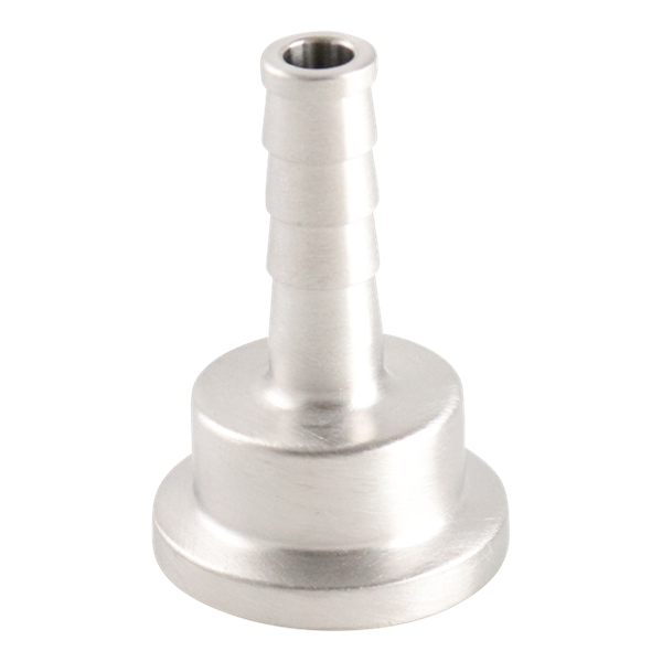 Hose barb adapter 0.75" tri-clamp x 0.25" hose barb 316L with 20ra inner diameter 32ra outer diameter finish