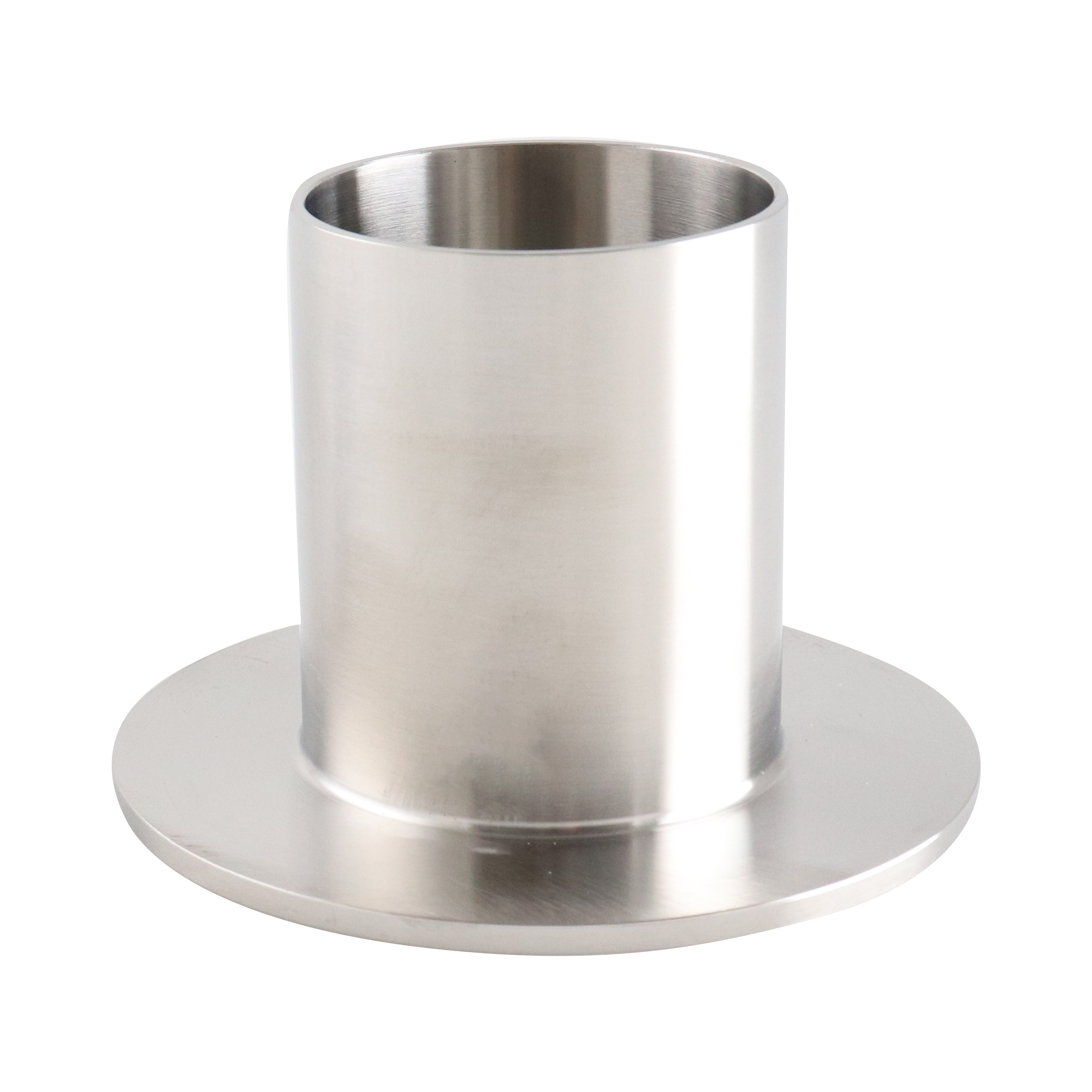 stub end, 1.5-inch size, made from 316L stainless steel, with 2-inch overall length, 20RA interior and 32RA exterior surface finish