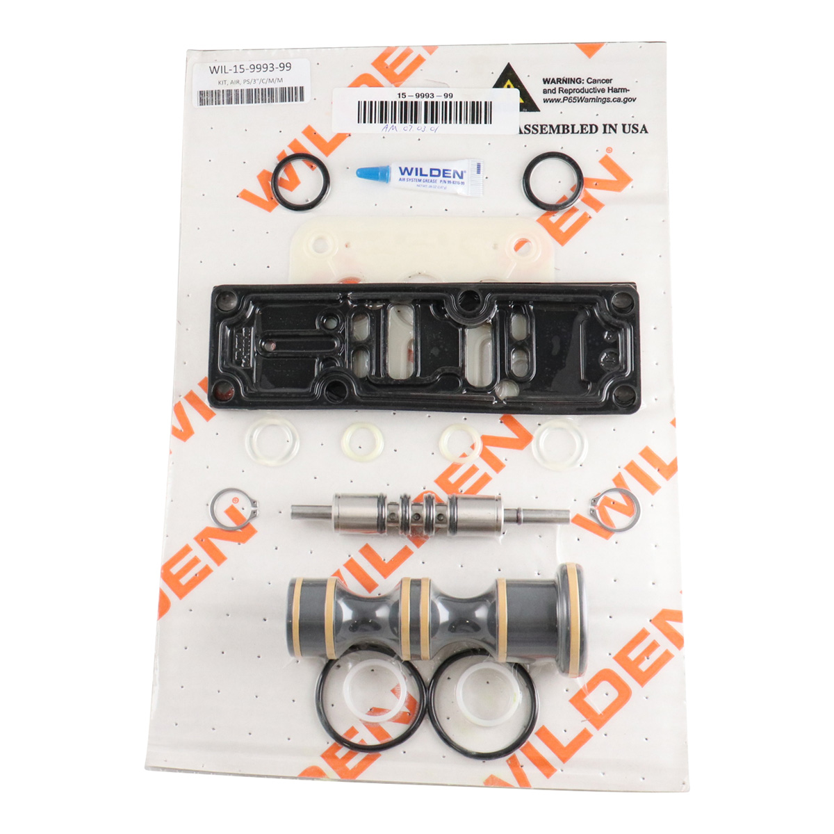 repair kit, air-operated, for 3-inch and 4-inch original metal Wilden pumps