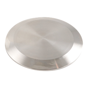 4-inch Tri-Clamp cap, made from 316L stainless steel, with 20RA interior and 32RA exterior surface finish, SF1 BPE compliant