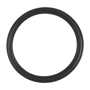 4-inch Tri-Clamp gasket, made from black Viton, compliant with USP Class VI standards