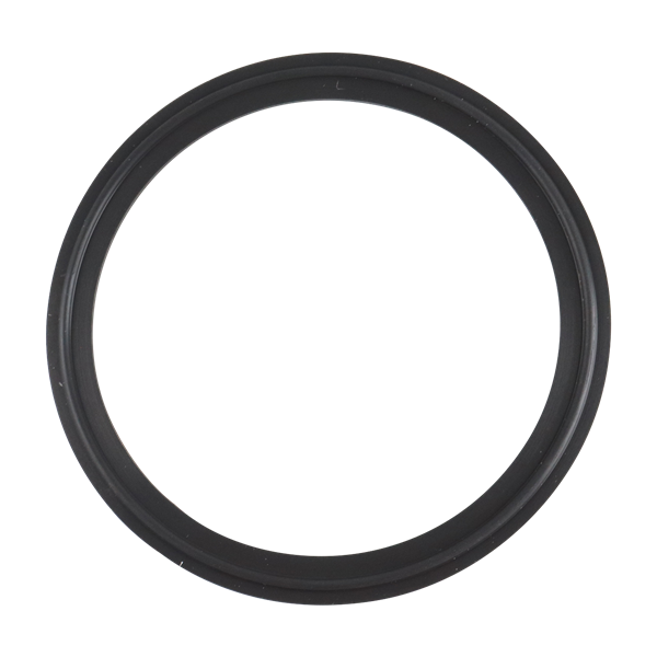 4-inch Tri-Clamp gasket, made from black Viton, compliant with USP Class VI standards