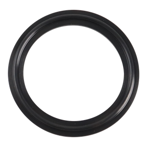 1.5-inch Tri-Clamp gasket, made from black Buna material, suitable for hygienic applications