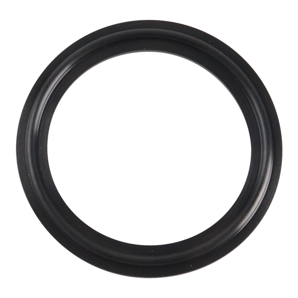 1.5-inch Tri-Clamp gasket, made from black Buna material, suitable for hygienic applications