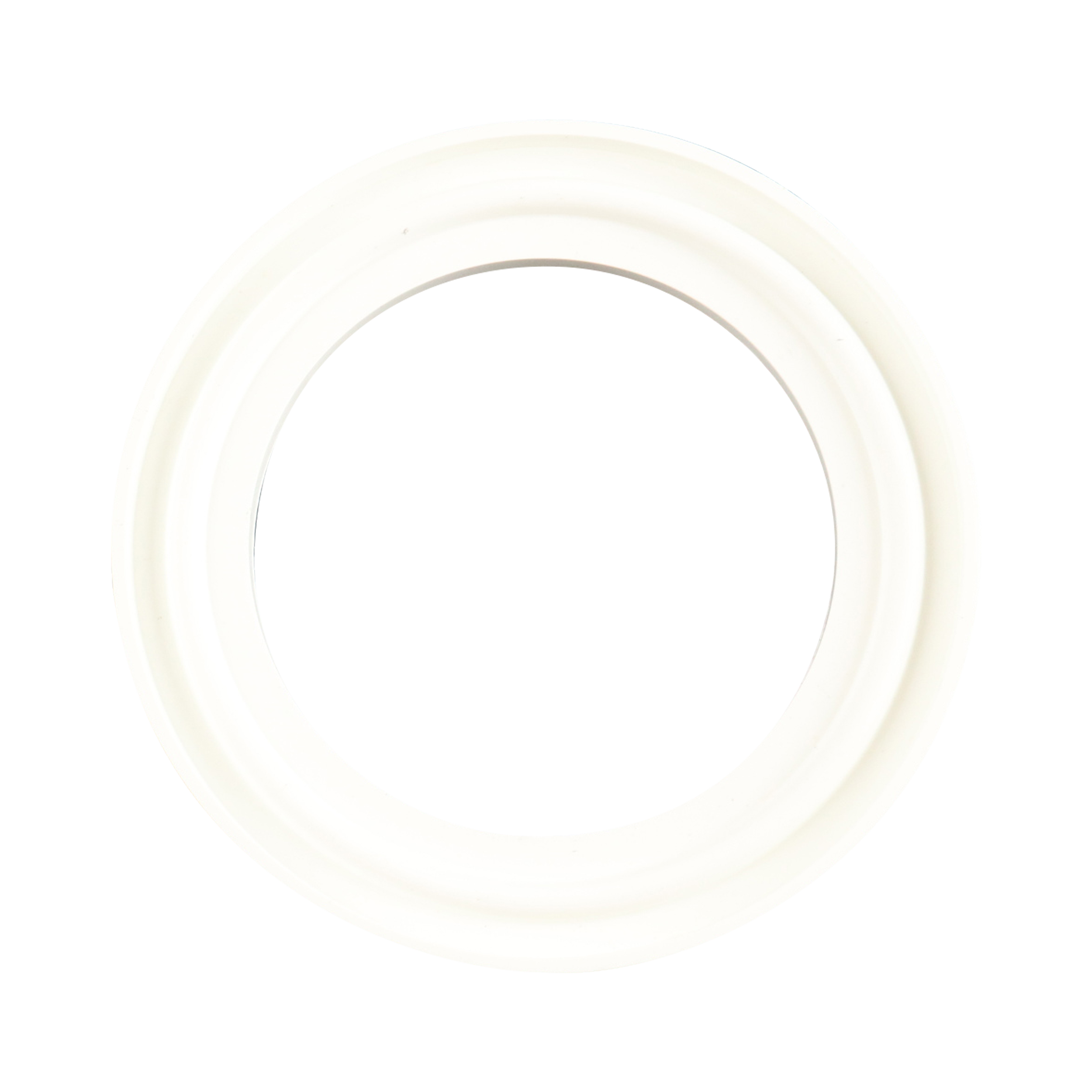 Flanged gasket for 1.5-inch tri-clamp connections, made from white EPDM, FDA-approved.