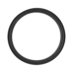 Flanged gasket for 4-inch tri-clamp Schedule 5 connections, made from Viton, USP Class VI compliant.