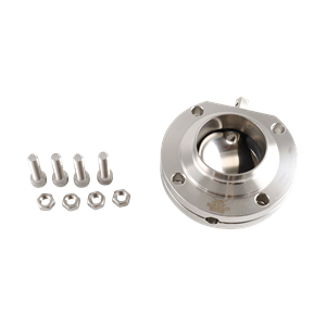 butterfly valve, 2-inch butt-weld, made from 316L stainless steel, with EPDM seat, no handle included