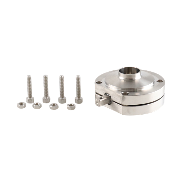 Butterfly valve, 1-inch butt weld connection, made of 316L stainless steel, with an EPDM seat, no handle included.