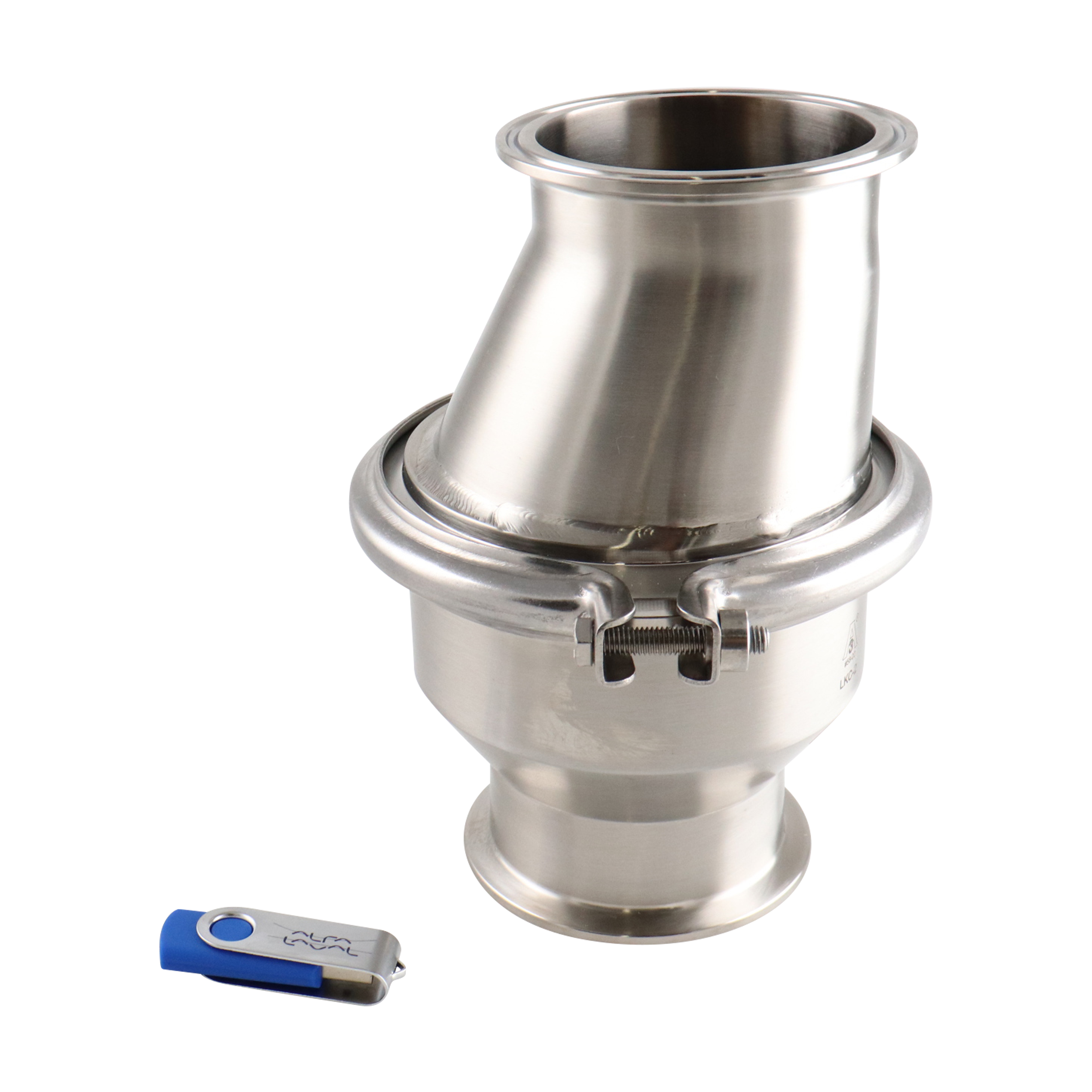 Spring check valve horizontal 3" tri-clamp 316