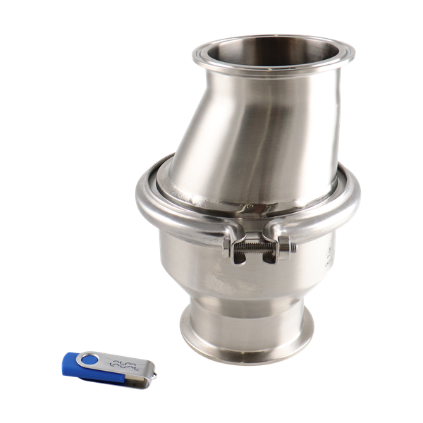 Spring check valve horizontal 3" tri-clamp 316