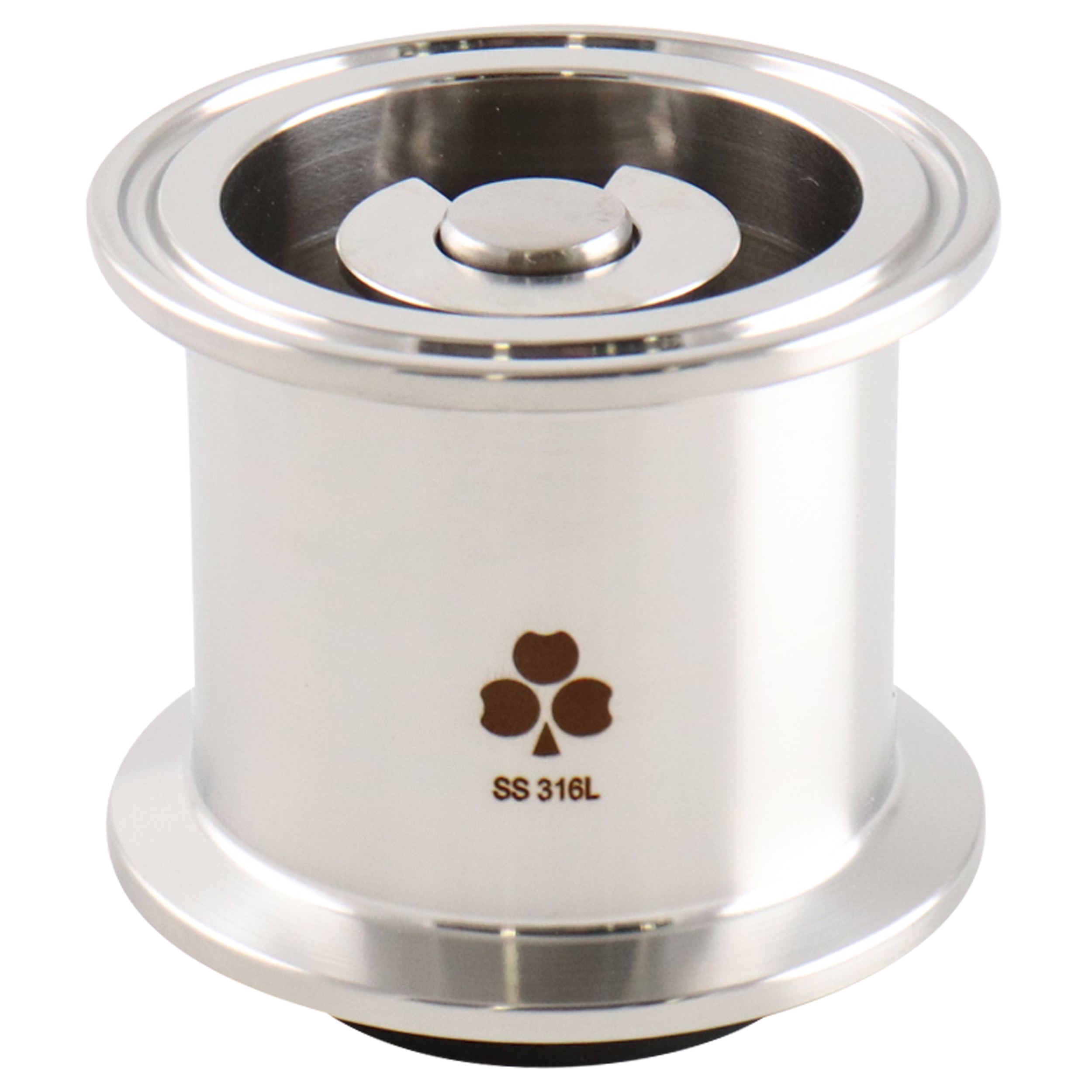 Air blow check valve body assembly for 2-inch tri-clamp connections, made of EPDM, designed with no air connection.