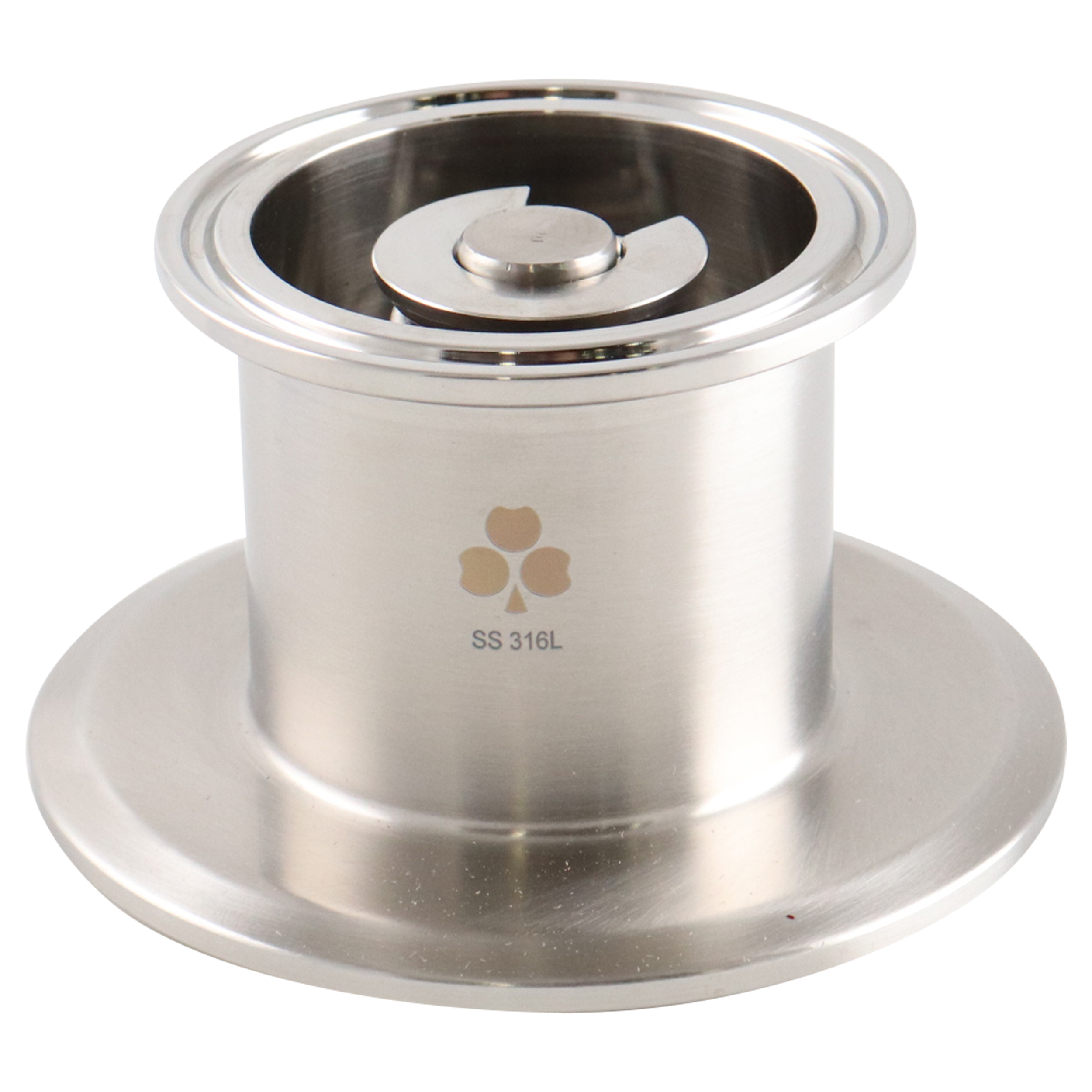 Air blow check valve body assembly for 3-inch tri-clamp connections, with no air connection, made of EPDM material.