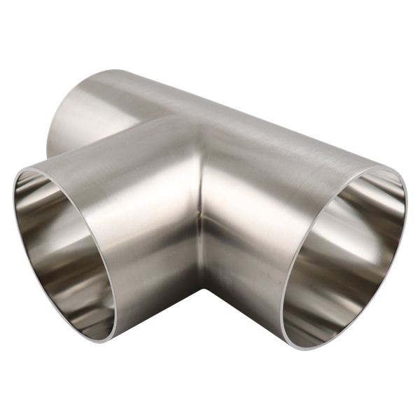 Tee, 4-inch size, Butt Weld connection, made of 316L stainless steel, 15RA electropolished inner diameter surface finish, 32RA outer diameter surface finish, SF4 BPE compliant.