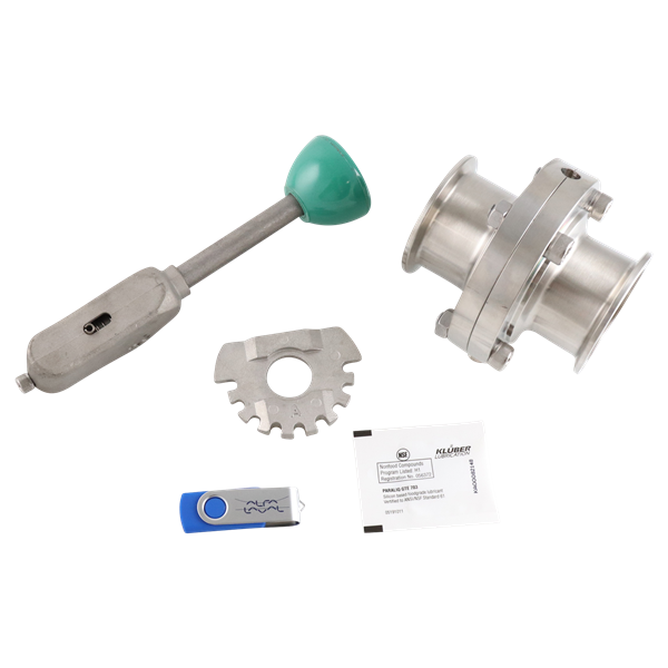 Butterfly valve 2" tri-clamp 304 EPDM seat green handle