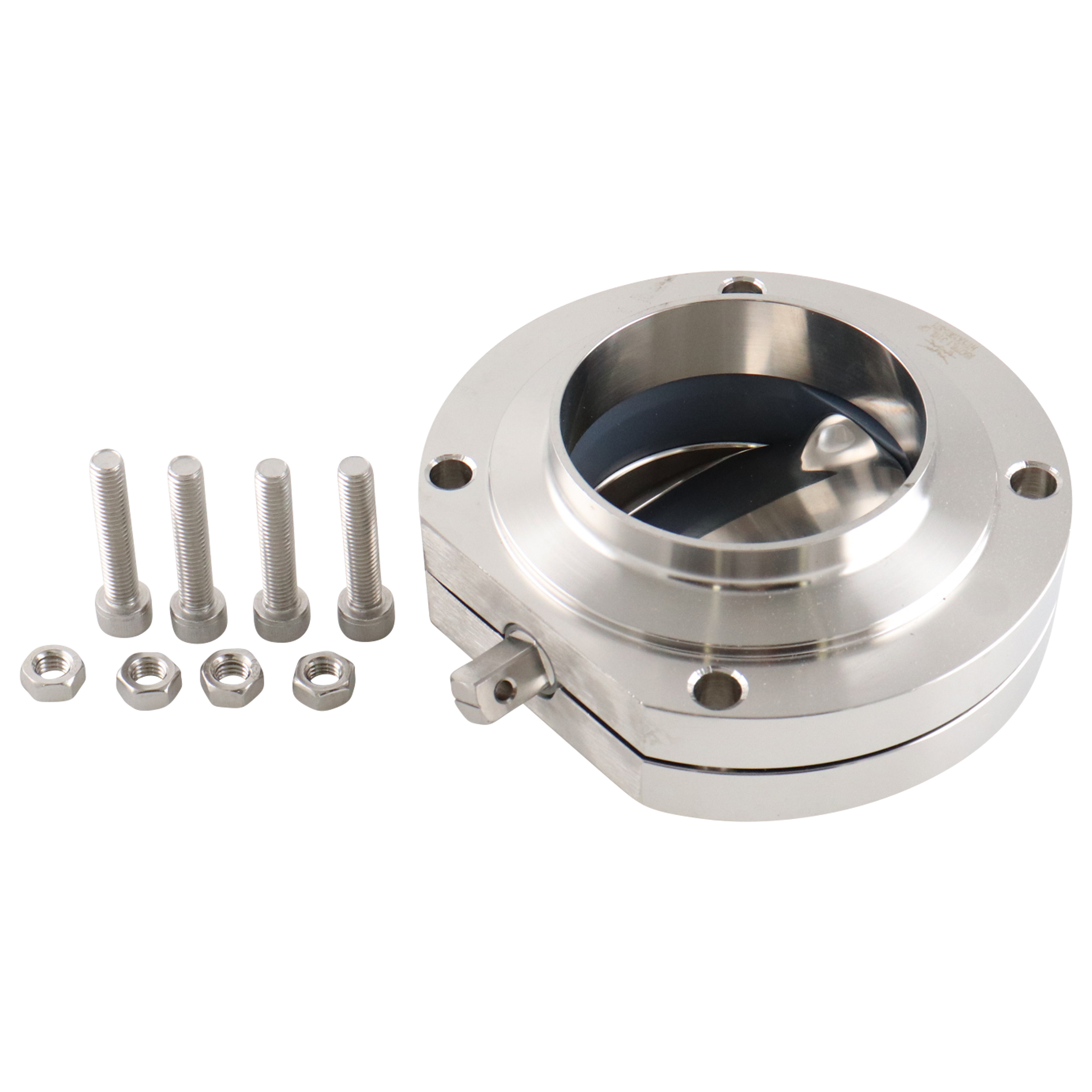 Butterfly valve 3" butt weld 316L viton seat no handle