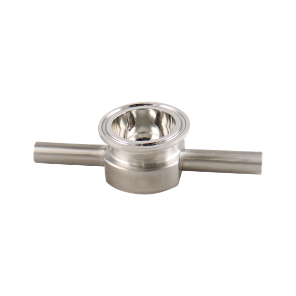 Instrument Tee, 0.5-inch x 1.5-inch, Butt Weld to Tri-Clamp connection, made of 316L stainless steel, 15RA internal diameter electropolished surface finish, 32RA outer diameter, SF4 BPE compliant.