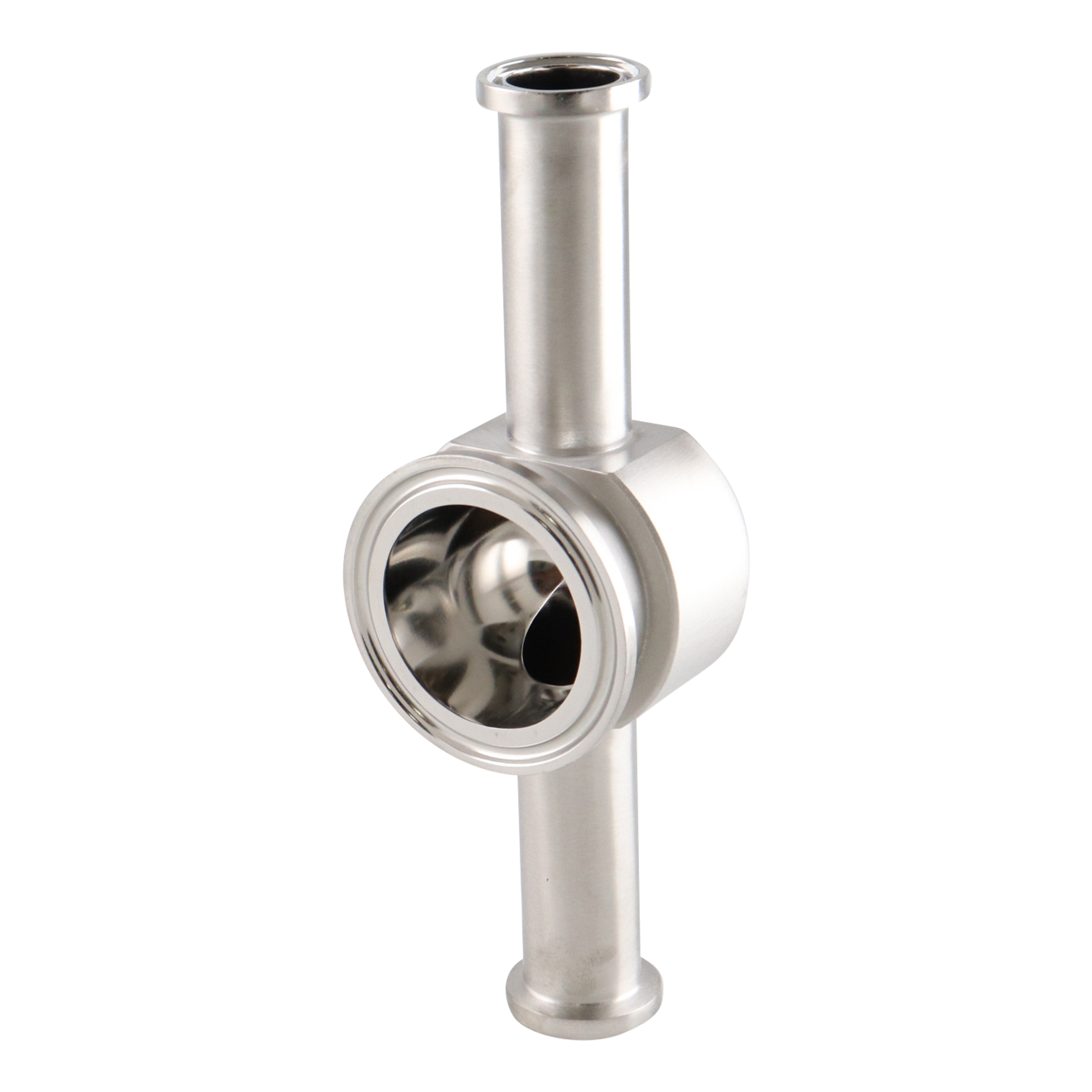 Instrument tee 0.75x1.5 tri-clamp 316L 15Ra EP inner diameter 32Ra outer diameter BPE SF4