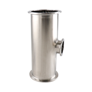 Reducing tee with dimensions 3 inches x 1.5 inches, tri-clamp connection, made from 316L stainless steel, featuring a 15RA electropolished internal finish, 32RA outer finish, SF4 BPE compliant.