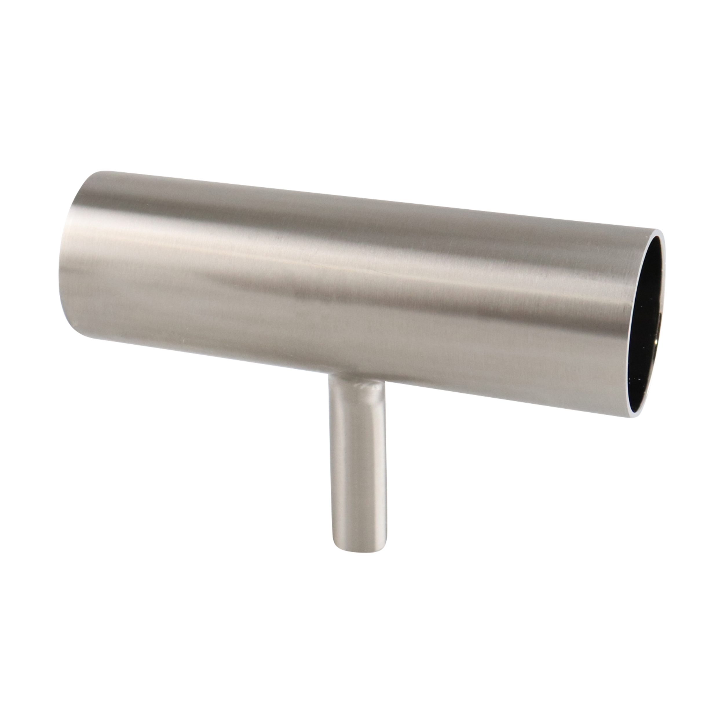 Reducing tee with 1.5-inch by 0.5-inch butt weld connections, made of 316L stainless steel, with a 15RA electropolished internal finish and 32RA outer finish, SF4 BPE compliant.