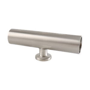 reducing tee, 1-inch x 0.5-inch Tri-Clamp, short branch, made from 316L stainless steel, with 20RA interior and 32RA exterior surface finish, SF1 BPE compliant