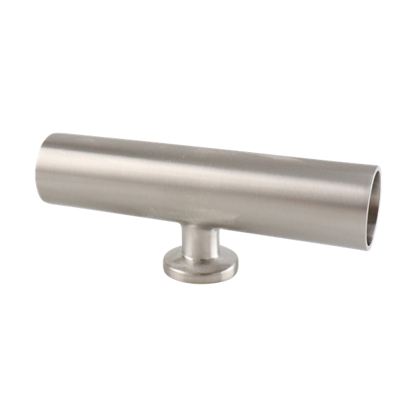 reducing tee, 1-inch x 0.5-inch Tri-Clamp, short branch, made from 316L stainless steel, with 20RA interior and 32RA exterior surface finish, SF1 BPE compliant
