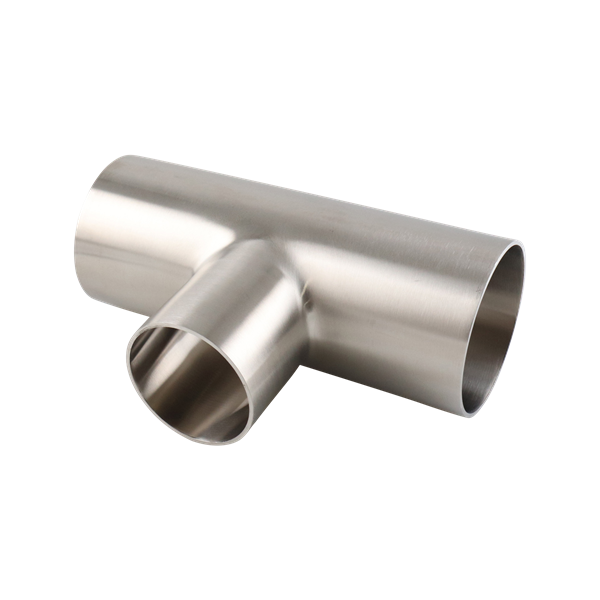 reducing tee, 2.5-inch x 2-inch butt-weld, made from 304 stainless steel, with 32RA interior and exterior surface finish