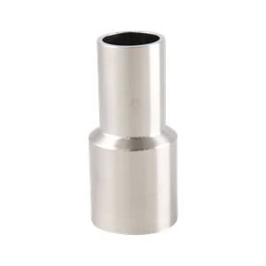 concentric reducer, 1-inch x 0.5-inch butt-weld, made from 316L stainless steel, with 2.5-inch overall length, 15RA EP interior and 32RA exterior surface finish, SF4 BPE compliant