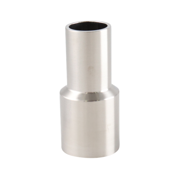 concentric reducer, 1-inch x 0.5-inch butt-weld, made from 316L stainless steel, with 2.5-inch overall length, 15RA EP interior and 32RA exterior surface finish, SF4 BPE compliant